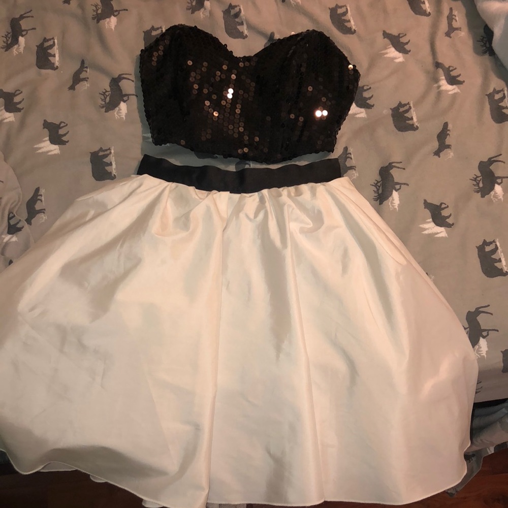 B&W two piece formal/prom dress